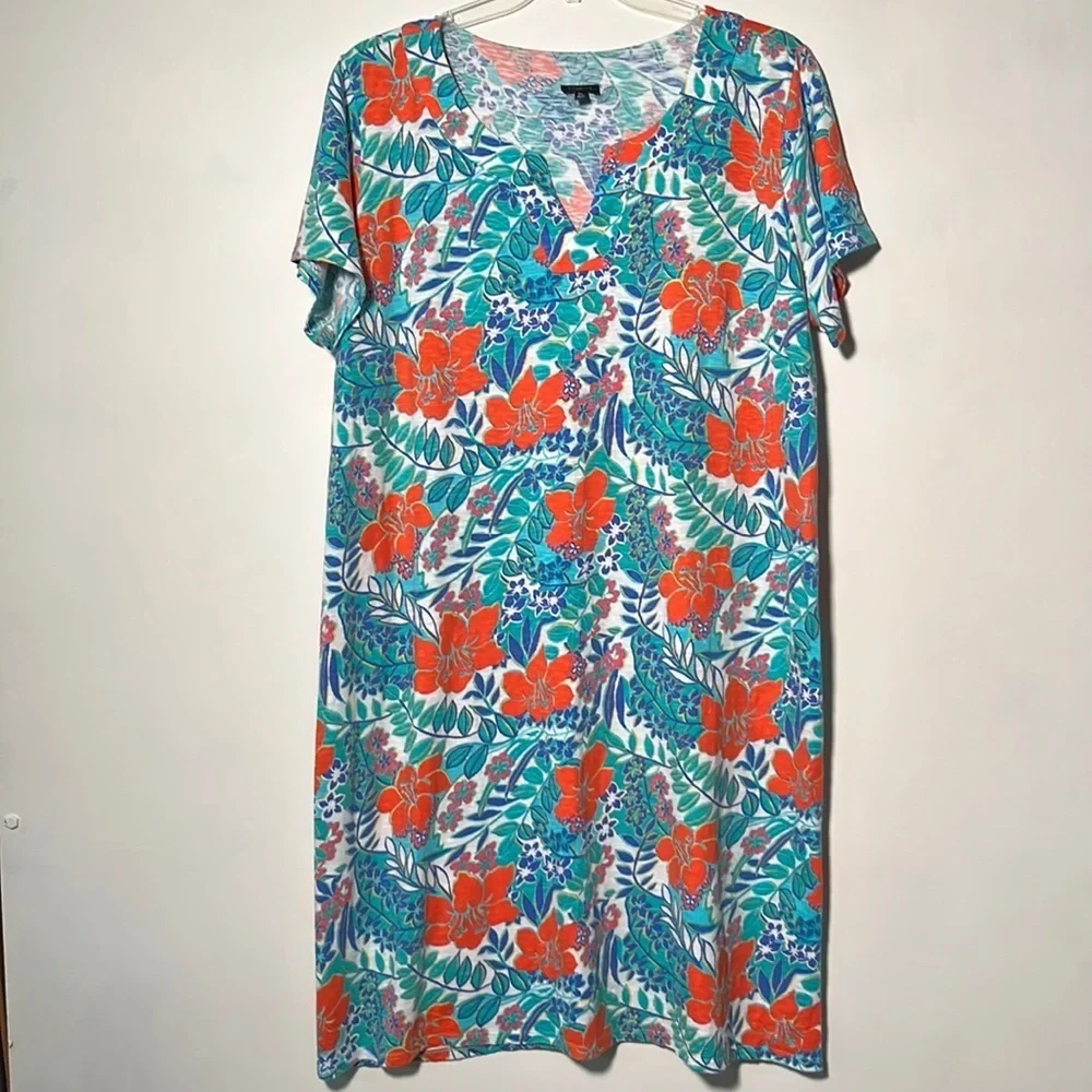 TALBOTS Tropical Cotton Dress, EUC - Picture 2 of 12